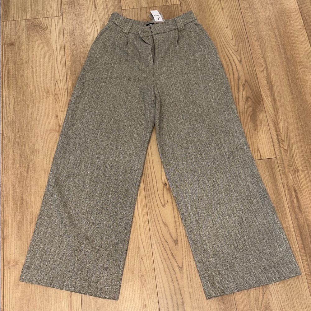 Express Gray Wide-Leg Trousers